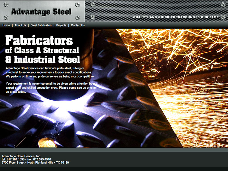 Advantage Steel Service, Inc. website design project