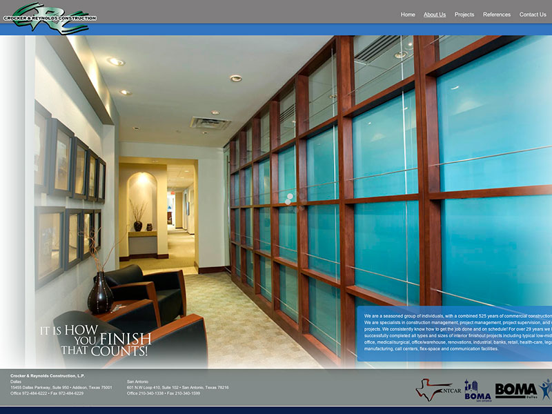 Crocker & Reynolds Construction, L.P. website design project