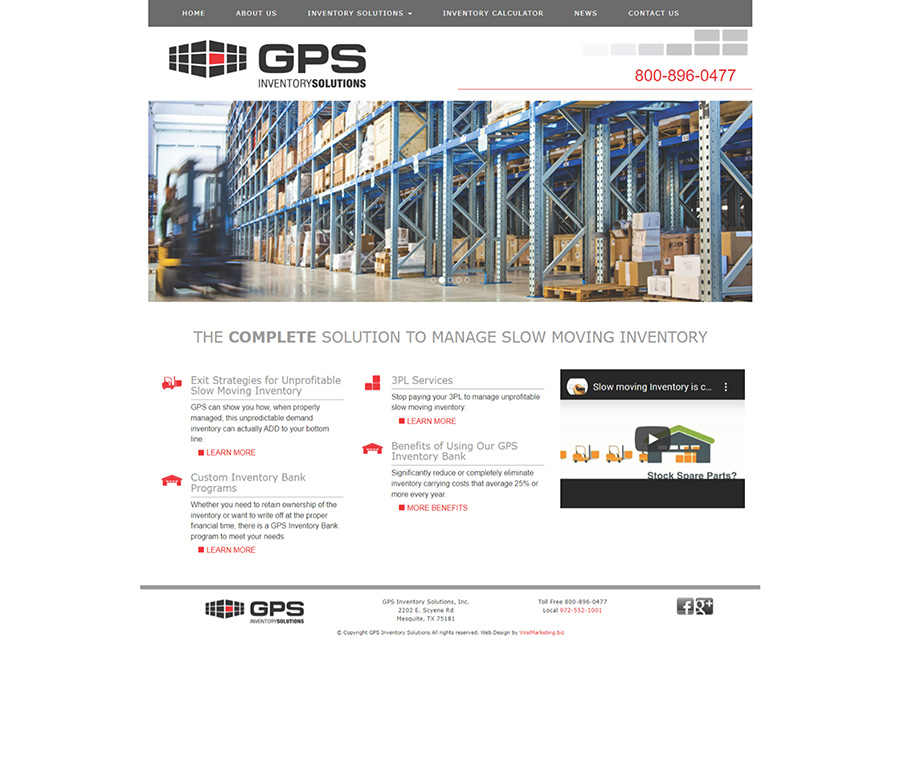 GPS Inventory Solutions website design project
